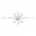 Silver Flower Bracelet with Cubic Zirconia