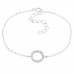 Silver Circle Bracelet with Cubic Zirconia