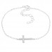 Silver Cross Bracelet with Cubic Zirconia