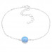 Silver Round Bracelet with Synthetic Opal