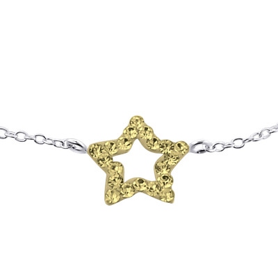 Star Sterling Silver Bracelet with Crystal