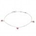 Triple Heart Sterling Silver Bracelet with Crystal