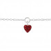 Triple Heart Sterling Silver Bracelet with Crystal