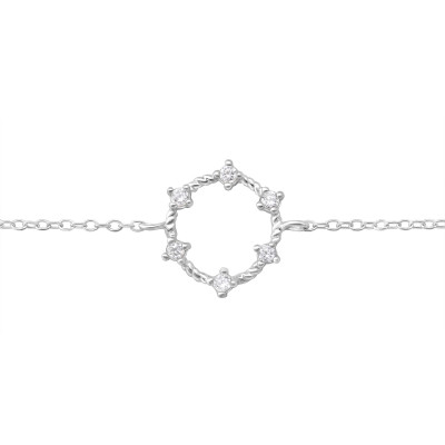 Wreath Sterling Silver Bracelet with Cubic Zirconia