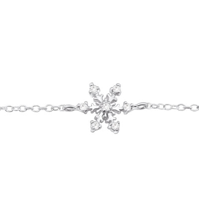 Silver Snowflake Bracelet with Cubic Zirconia