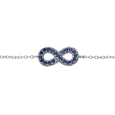 Silver Infinity Bracelet with Cubic Zirconia