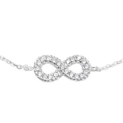 Infinity Sterling Silver Bracelet with Cubic Zirconia