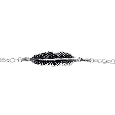 Silver Feather Bracelet