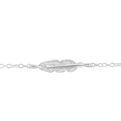 Silver Feather Bracelet