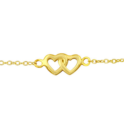 Silver Heart Link Bracelet