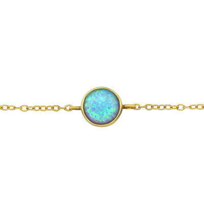 Silver Round 7 mm Bracelet with Opal