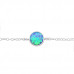 Silver Round Bracelet with Synthetic Opal