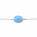 Silver Oval Bracelet with Synthetic Opal