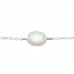 Silver Oval Bracelet with Synthetic Opal