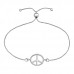 Peace Bolo Sterling Silver Adjustable Bracelet