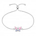 Butterfly Bolo Sterling Silver Adjustable Bracelet with Cubic Zirconia