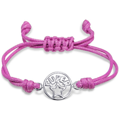 Wired Pink Sterling Silver Corded Bracelet