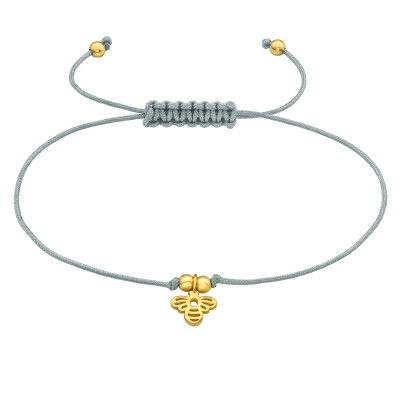 Silver Bee Adjustable Corded Bracelet