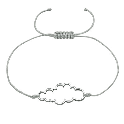 Silver Cloud Adjustable Corded Bracelet