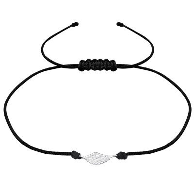 Silver Wing Adjustable Corded Bracelet