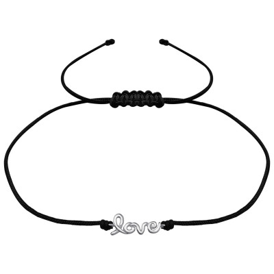 Love Sterling Silver Corded Bracelet