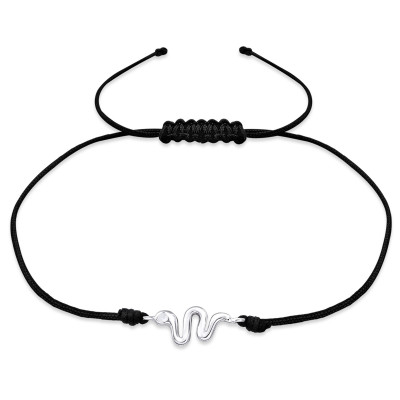 Silver Snake Adjustable Corded Bracelet