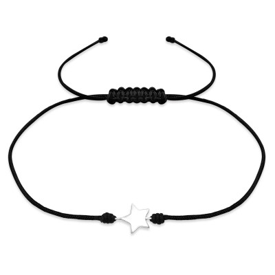 Silver Star Adjustable Corded Bracelet