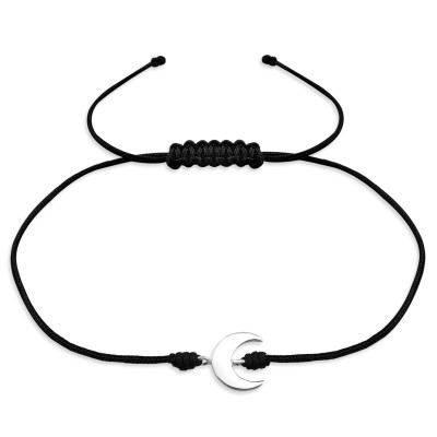 Silver Moon Adjustable Corded Bracelet