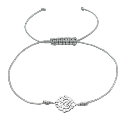 Silver Filigree Adjustable Corded Bracelet