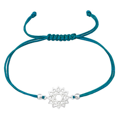 Silver Sun Adjustable Corded Bracelet