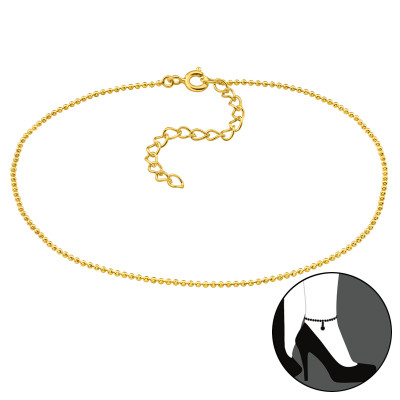 Ball Chain Sterling Silver Anklet