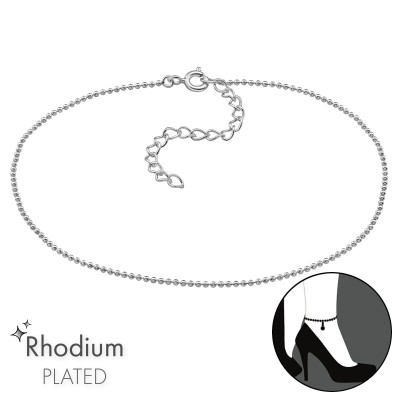 Ball Chain Sterling Silver Anklet