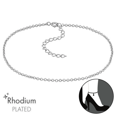 Round Link Sterling Silver Anklet