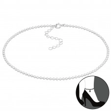 26cm Ball Chain Sterling Silver Anklet
