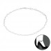 23cm Silver Heart Link Chain Anklet with 5cm Extension Included