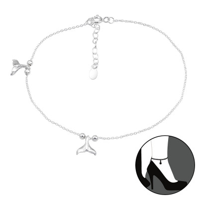 Silver Whale Anklet