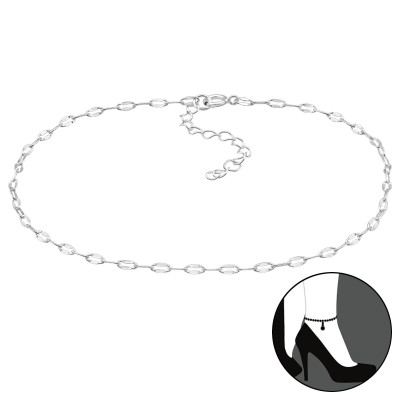 26cm Flat Chain Sterling Silver Anklet
