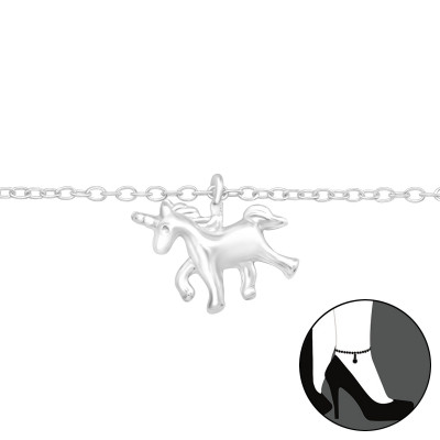 Silver Unicorn Anklet