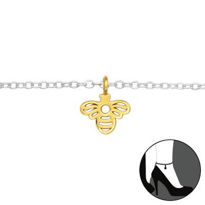 Silver Bee Anklet