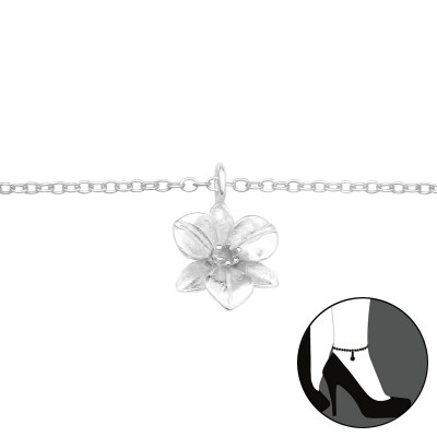 Silver Flower Anklet