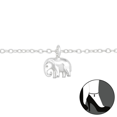 Silver Elephant Anklet