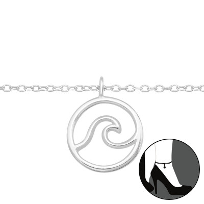 Silver Wave Anklet