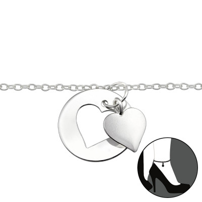 Silver Heart Anklet