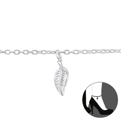 Leaf Sterling Silver Anklet