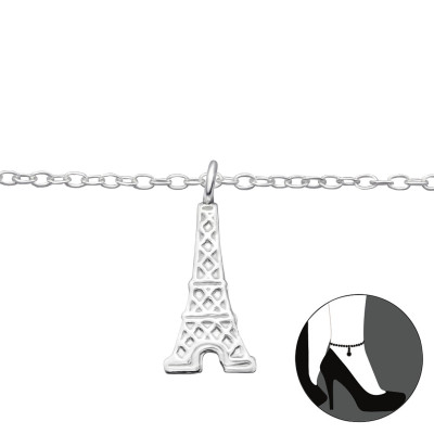 Eiffel Tower Sterling Silver Anklet