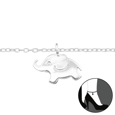 Silver Elephant Anklet