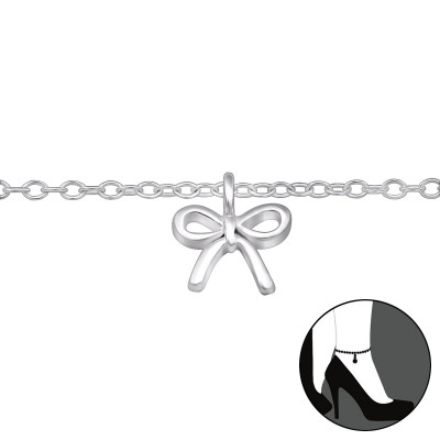 Silver Bow Anklet