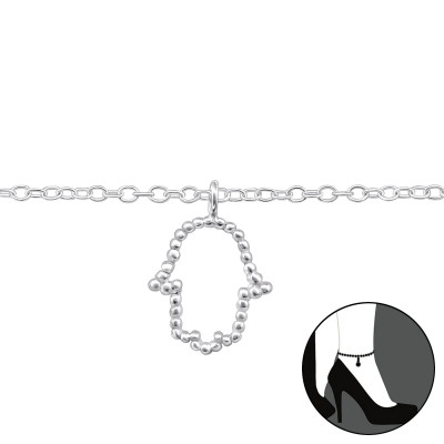 Silver Hamsa Anklet