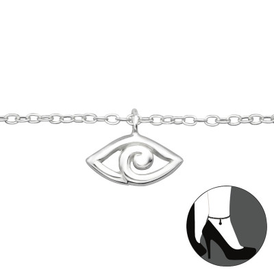 Silver Evil Eye Anklet