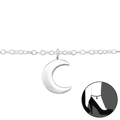 Silver Moon Anklet